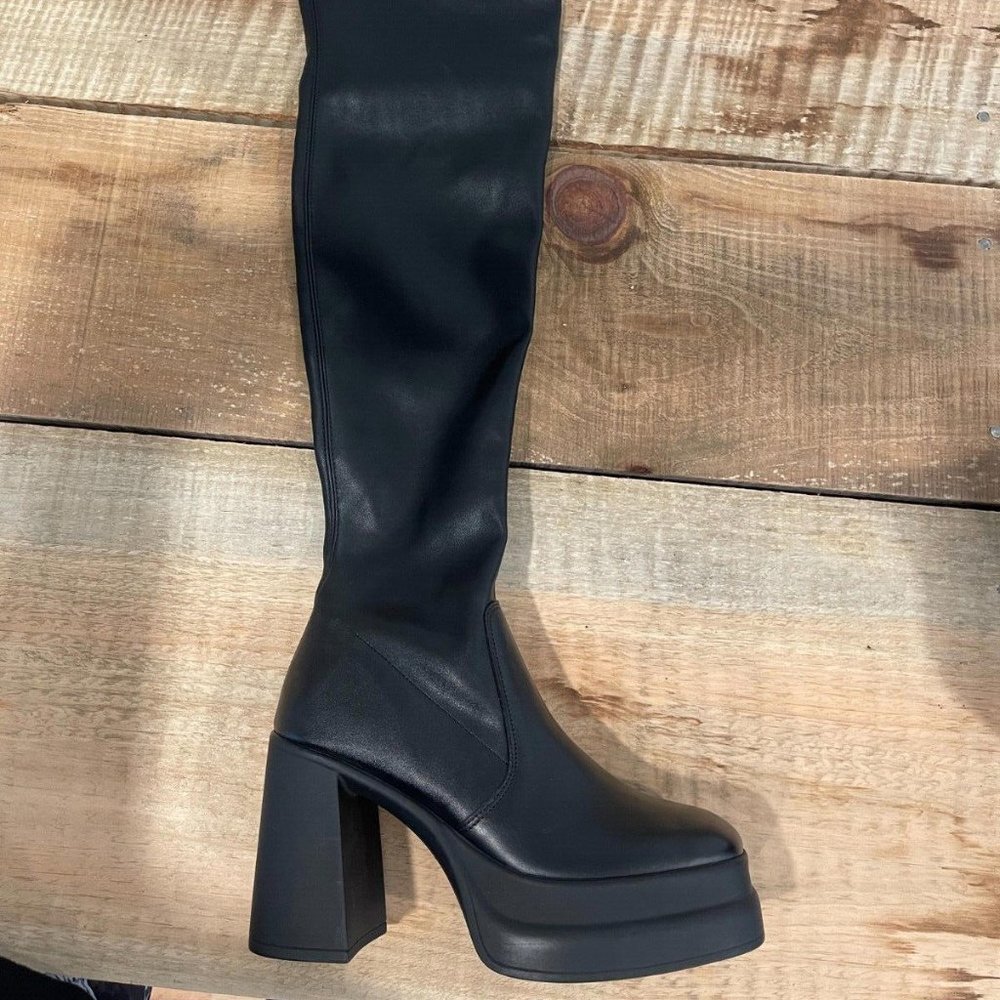 Free People Double Stack Over the Knee Boots Black Size 37 Brand New  Orig. $298 - Picture 2 of 10